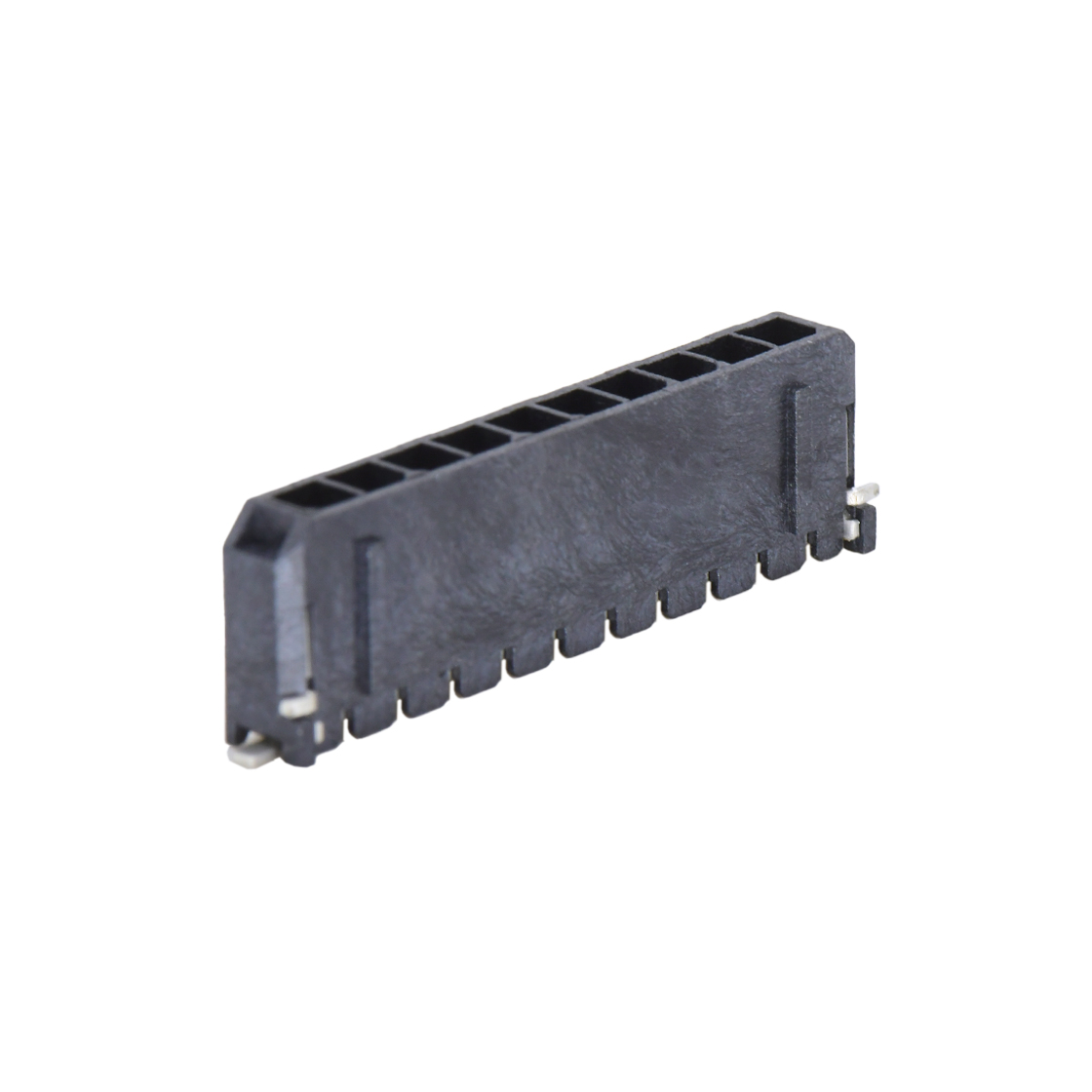 Pitch3.00mm 180º单排带扣立式SMT型 Wafer 10pin 黑色 镀雾锡