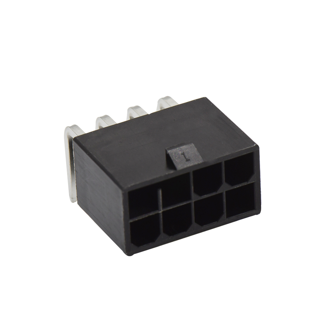 Pitch 4.2mm 双排 90°DIP Wafer 实心针 2X4Pin 黑色 亮锡