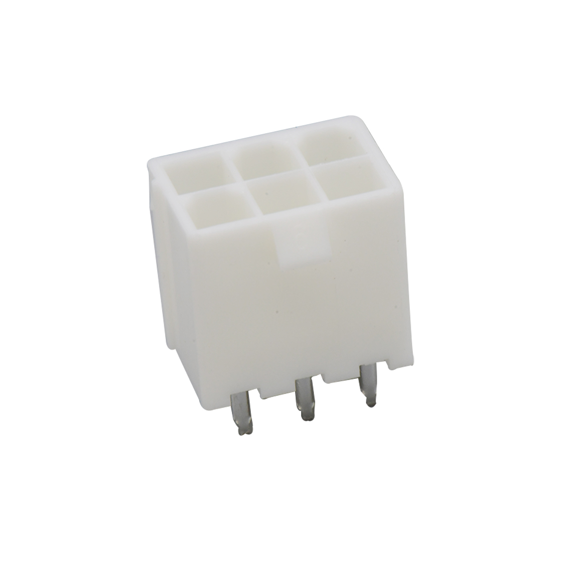 Pitch 4.2mm 双排 180°DIP Wafer 空心针 2X3Pin PA66,94V-0 本色 亮锡