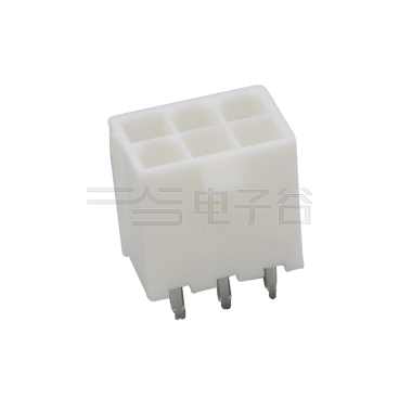 Pitch 4.2mm 双排 180°DIP Wafer 空心针 2X3Pin PA66,94V-0 本色 亮锡