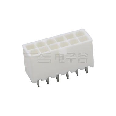 Pitch 4.2mm 双排 180°DIP Wafer 空心针 2X6Pin PA66,94V-0 本色 亮锡