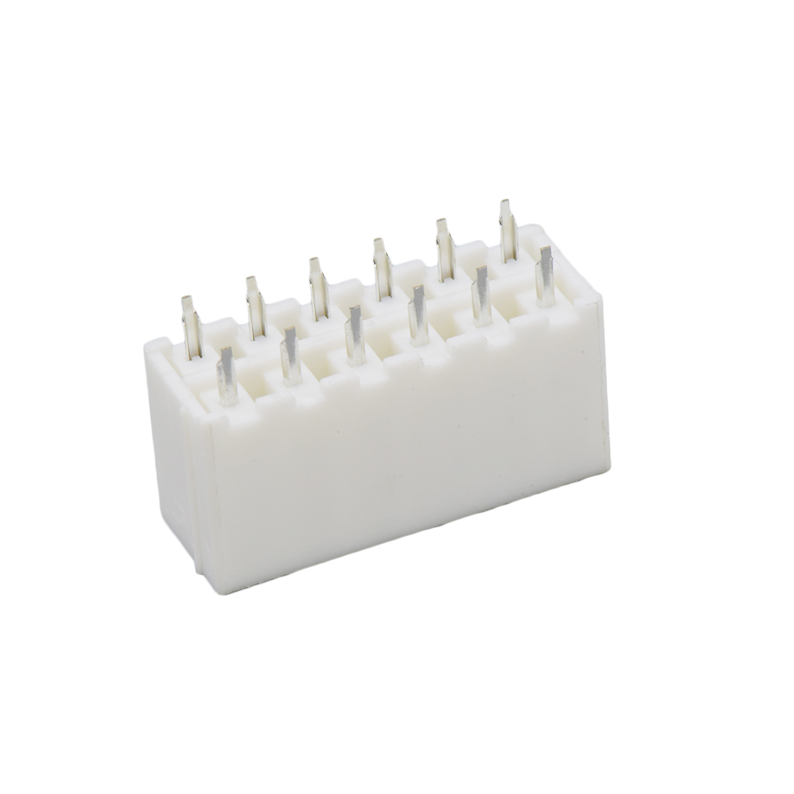 Pitch 4.2mm 双排 180°DIP Wafer 空心针 2X6Pin PA66,94V-0 本色 亮锡