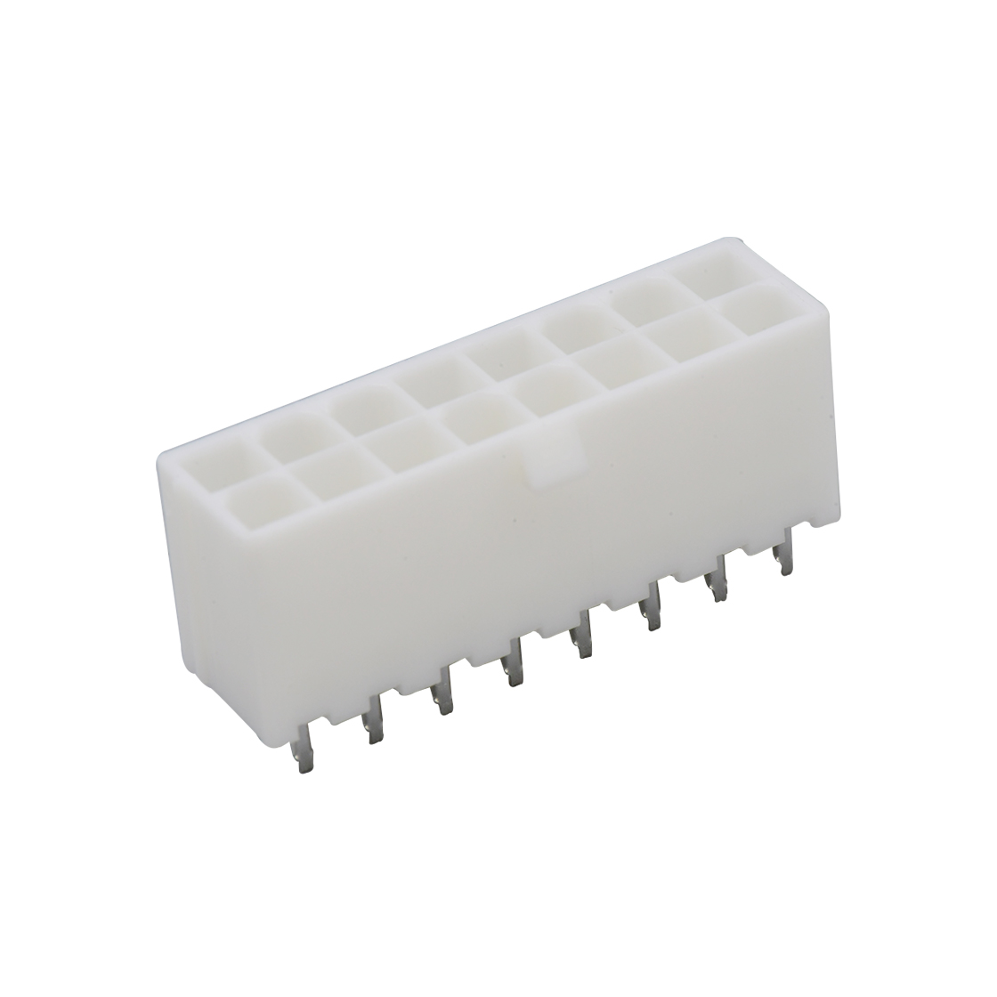 Pitch 4.20mm 双排 180°DIP Wafer 空心针 2X8Pin 本色 PA66,94V-0 亮锡