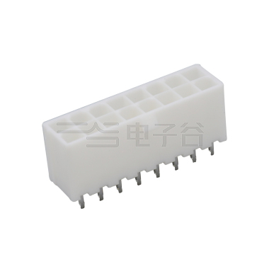 Pitch 4.20mm 双排 180°DIP Wafer 空心针 2X8Pin 本色 PA66,94V-0 亮锡