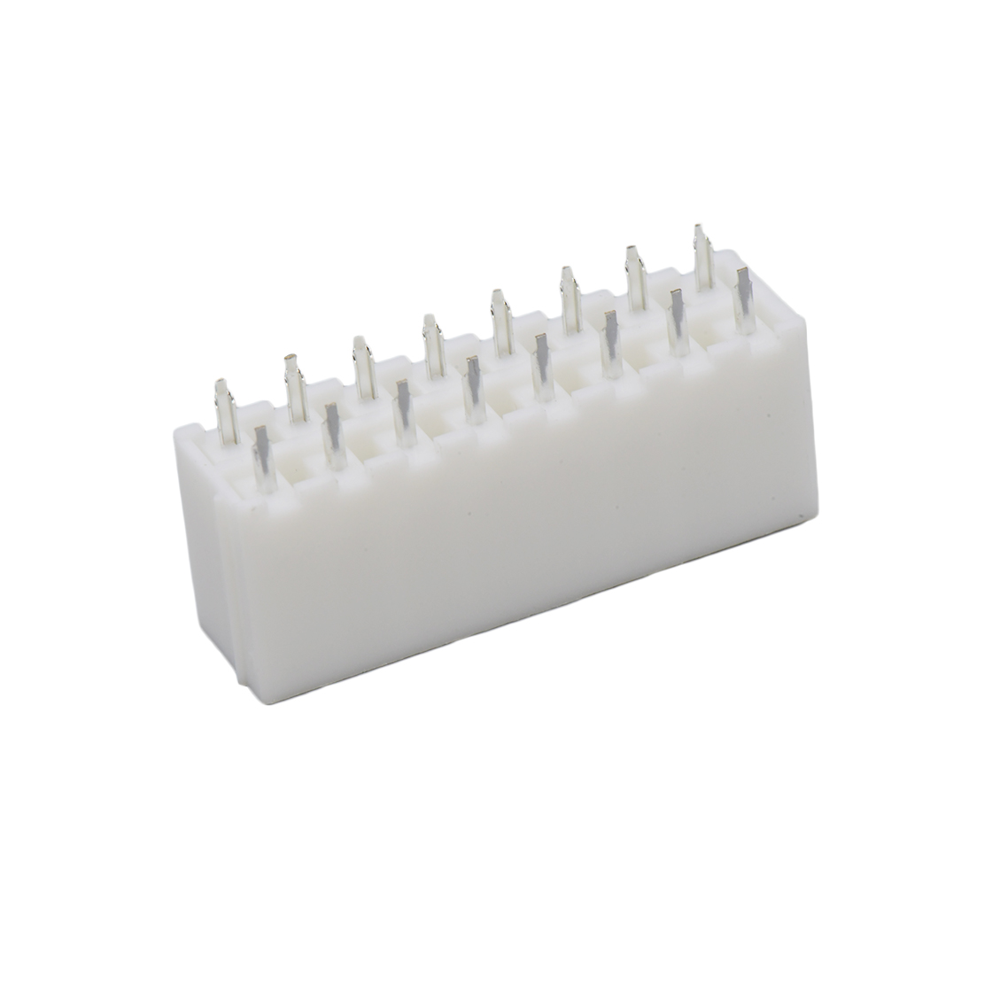 Pitch 4.20mm 双排 180°DIP Wafer 空心针 2X8Pin 本色 PA66,94V-0 亮锡