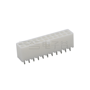 Pitch 4.2mm 双排 180°DIP Wafer 空心针 2X9Pin PA66,94V-0 本色 亮锡