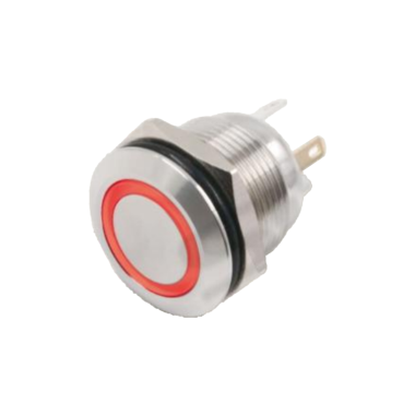 H050-R-220 H050系列 Φ12不锈钢金属按钮(带灯)