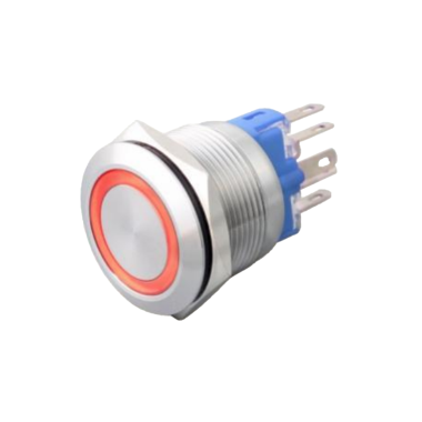 H053-R-220 H053系列 Φ22不锈钢金属按钮(带灯)