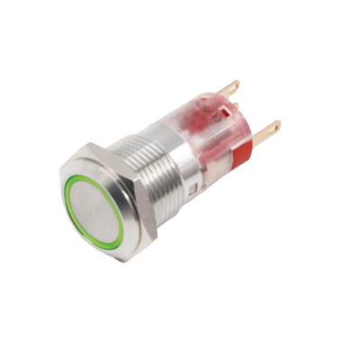 H060-G-24 H060/H061系列 Φ16不锈钢金属按钮单断点带灯