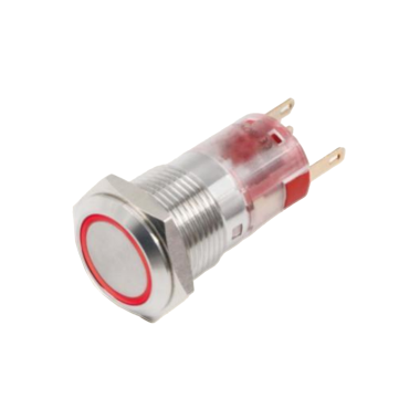 H060-R-24 H060/H061系列 Φ16不锈钢金属按钮单断点带灯