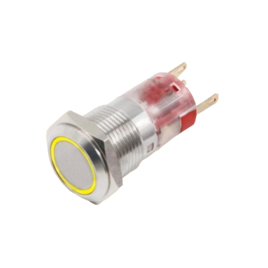 H060-Y-220 H060/H061系列 Φ16不锈钢金属按钮单断点带灯