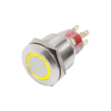 H062-Y-220 H062/H063系列 Φ19不锈钢金属按钮单断点带灯