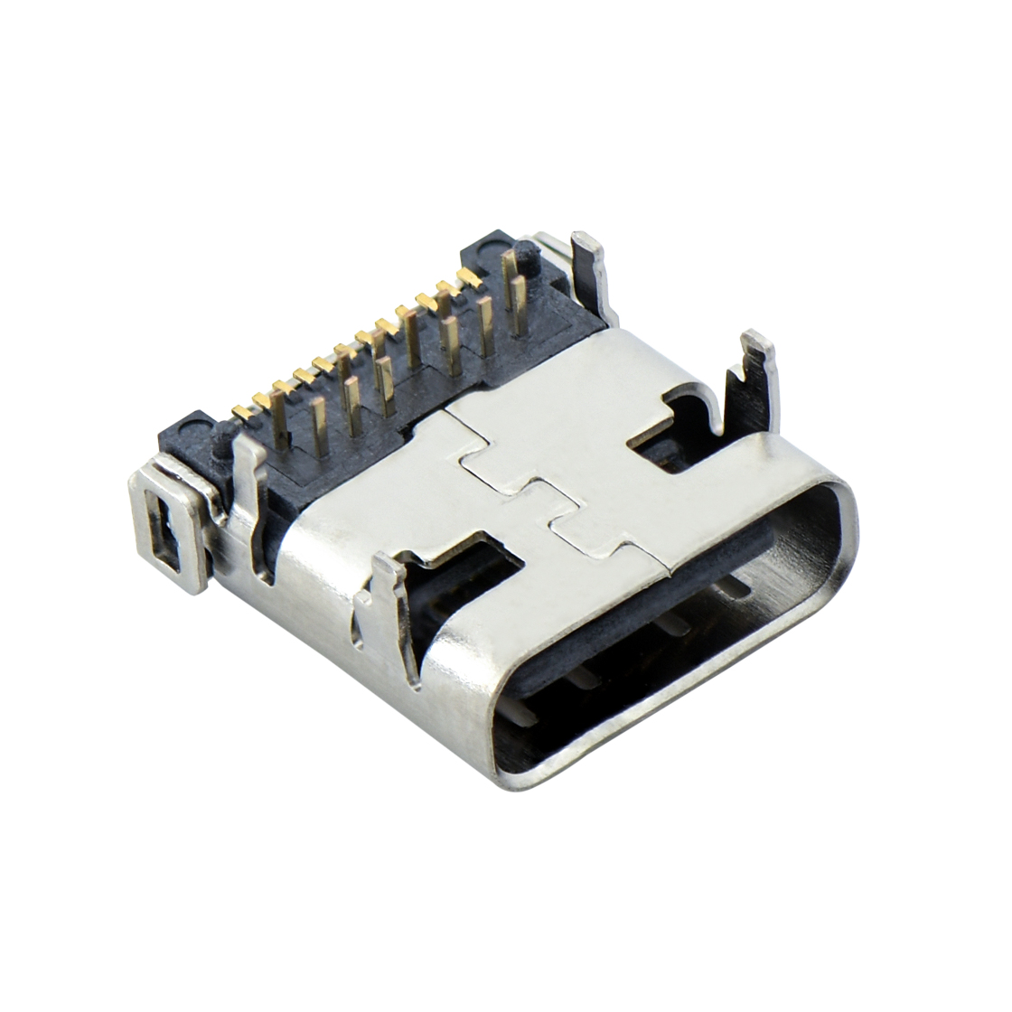 24Pin Type-C 3.1DIP+SMT型母头 24Pin 黑色 HF