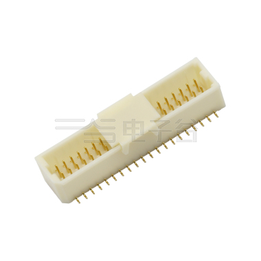 Pitch 1.00mm 180° 双排带定位柱 SMT型 Wafer 2×20Pin 本色