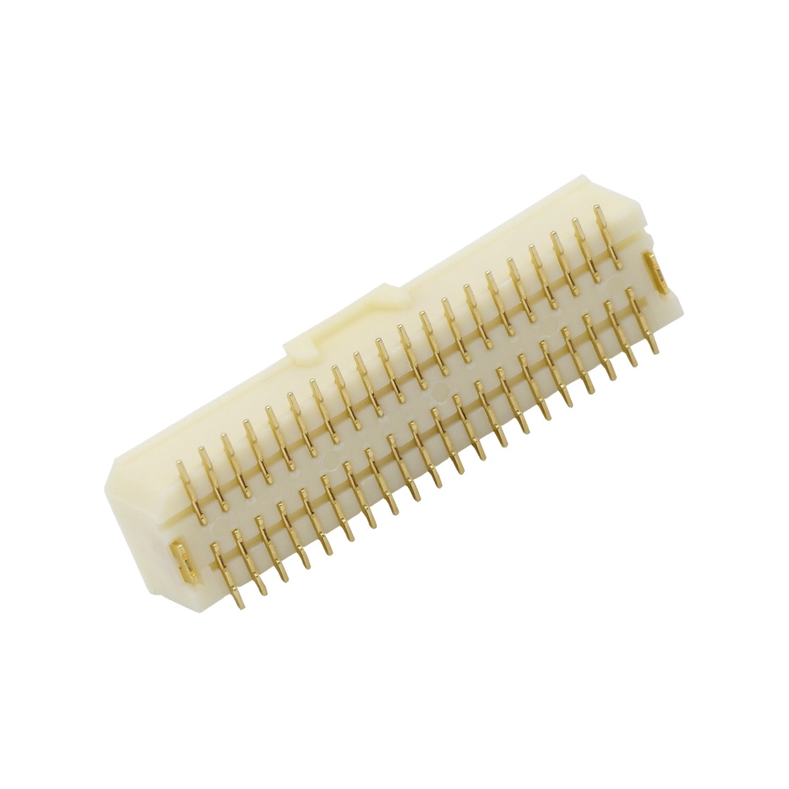 Pitch 1.00mm 180° 双排带定位柱 SMT型 Wafer 2×20Pin 本色