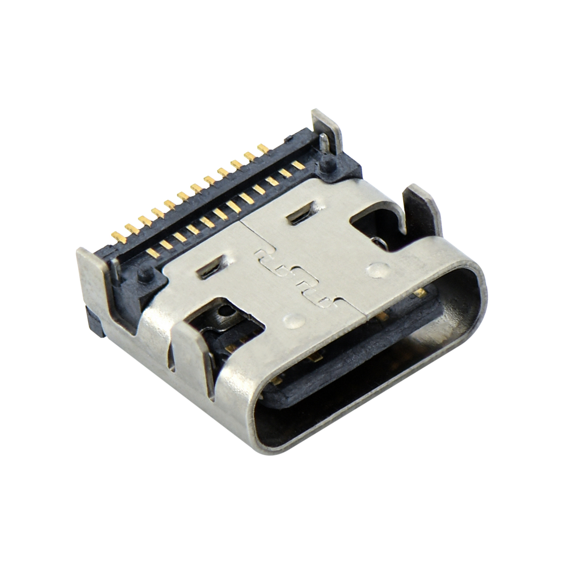 24Pin Type-C 3.1 板上型双排SMT 母头 24Pin 黑色 HF