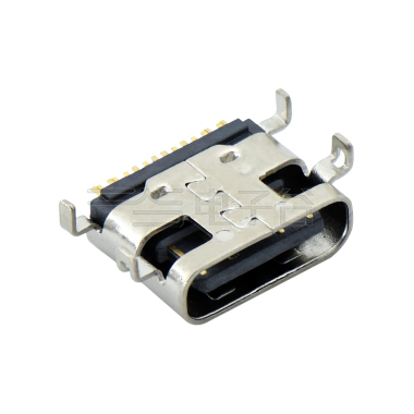 Type-C 2.0 16Pin 单排SMT 母头 16Pin 黑色 HF