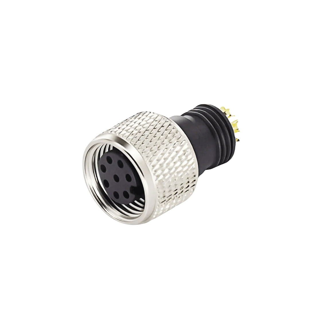 M12 Formed Wire End Female. Soldered Wire, Unshielded + 10.5L Mesh Nut
