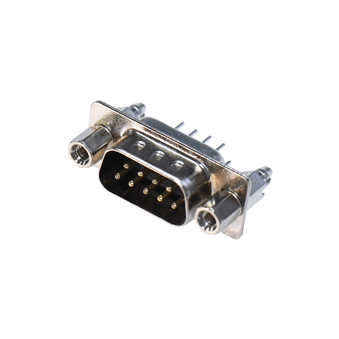D-SUB DP 9Pin 公头 180°DIP 黑色 前铆5.8螺母,后铆6.0鱼叉